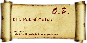 Olt Patrícius névjegykártya
